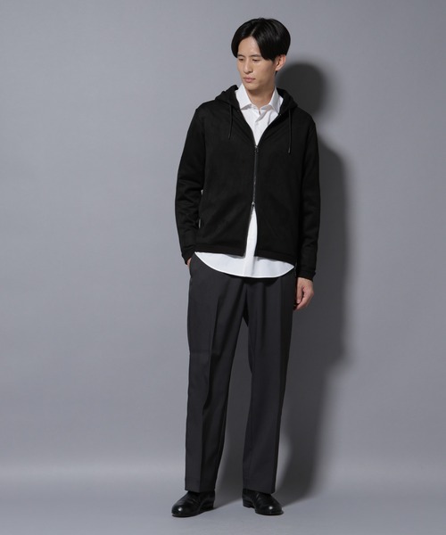 NANO universe（ナノユニバース）の「フェイクスエードZIPフーディー 長袖（パーカー・メンズ・ブラック/チャコール/グレー系その他4/アイボリー・L/M/S/XL）」の14枚目の写真