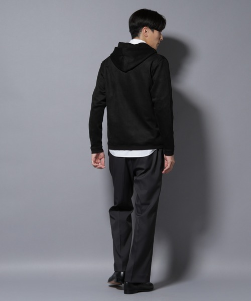 NANO universe（ナノユニバース）の「フェイクスエードZIPフーディー 長袖（パーカー・メンズ・ブラック/チャコール/グレー系その他4/アイボリー・L/M/S/XL）」の13枚目の写真