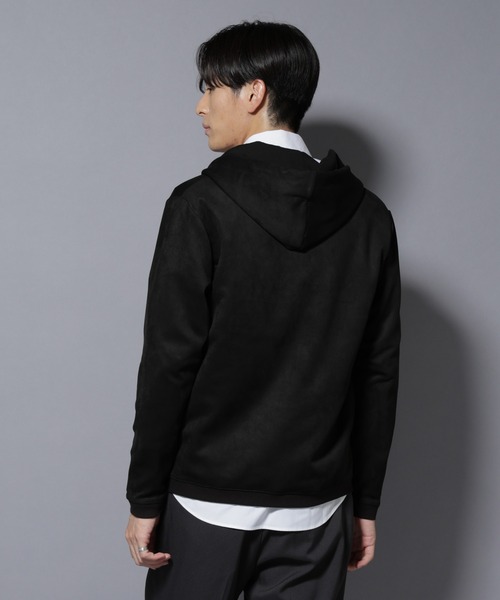 NANO universe（ナノユニバース）の「フェイクスエードZIPフーディー 長袖（パーカー・メンズ・ブラック/チャコール/グレー系その他4/アイボリー・L/M/S/XL）」の16枚目の写真