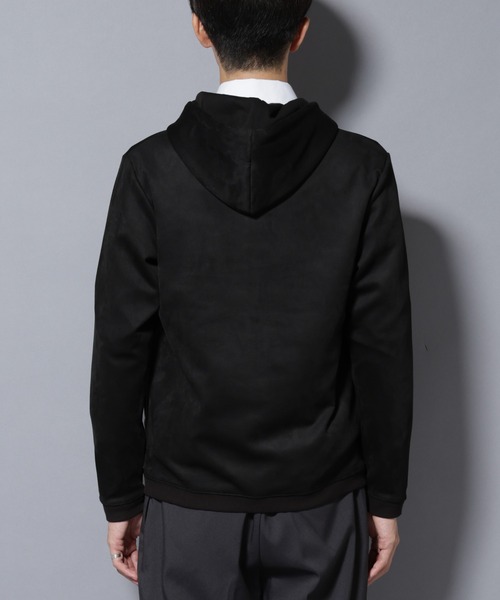 NANO universe（ナノユニバース）の「フェイクスエードZIPフーディー 長袖（パーカー・メンズ・ブラック/チャコール/グレー系その他4/アイボリー・L/M/S/XL）」の10枚目の写真