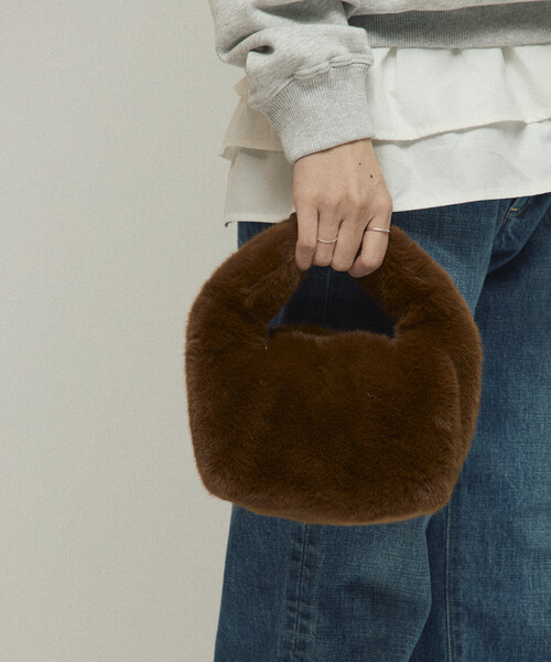 Firsthand（ファーストハンド）の「Firsthand/ファーストハンド フェイクファー ハンドバッグ（ハンドバッグ・レディース・ブラウン/レオパード/サックスブルー・ONE SIZE）」の11枚目の写真