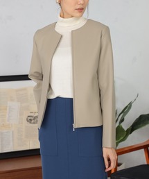 GALLORIA | フェイクレザー ノーカラージャケット(ノーカラージャケット)