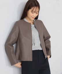 GALLORIA | フェイクレザー　ノーカラージャケット(ノーカラージャケット)