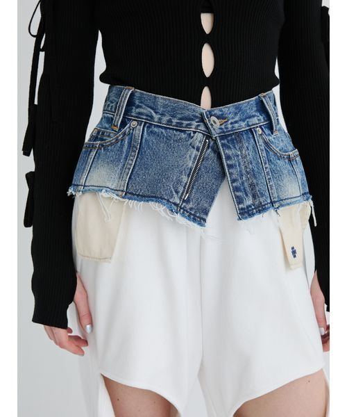 SORIN(ソリン )の「Crafted Denim Skirt Belt/クラフトデニムスカートベルト(デニムスカート・レディース・ブラック/インディゴブルー・36/38)」の4枚目の写真