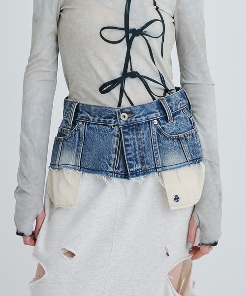 SORIN(ソリン )の「Crafted Denim Skirt Belt/クラフトデニムスカートベルト(デニムスカート・レディース・ブラック/インディゴブルー・36/38)」の2枚目の写真