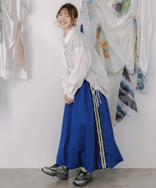 ScoLar(スカラー)の「ScoLar/スカラー 蝶サイドライン バルーンSK(スカート・レディース・ブラック/ネイビー・FREE)」の9枚目の写真