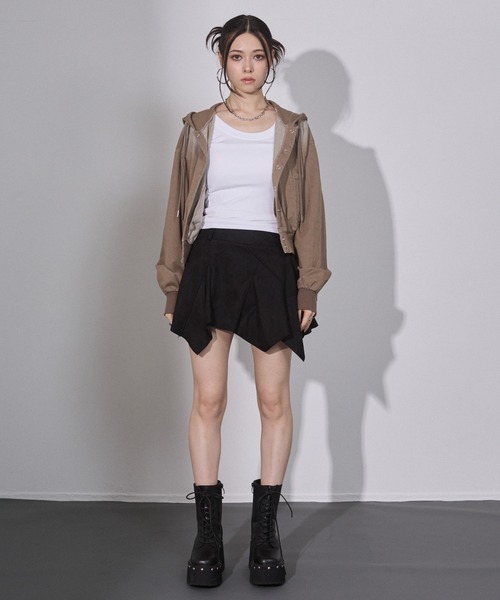 ENVYM（アンビー）の「ウォッシュドショートパーカー（パーカー・レディース・ブラウン/ブラック・FREE）」の9枚目の写真