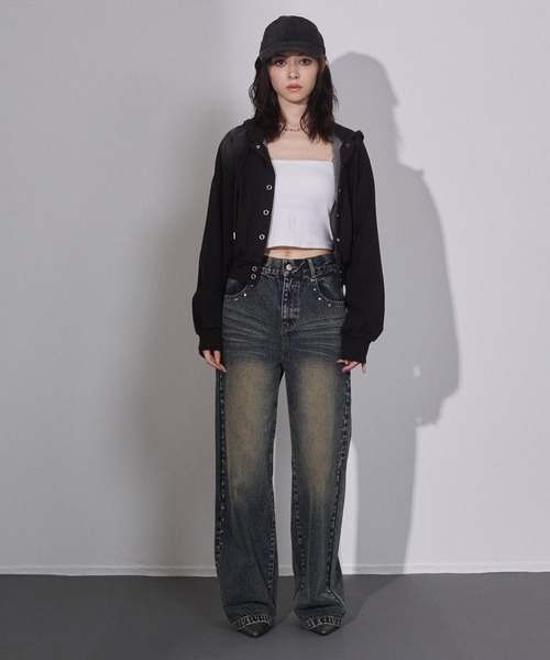 ENVYM（アンビー）の「ウォッシュドショートパーカー（パーカー・レディース・ブラウン/ブラック・FREE）」の12枚目の写真