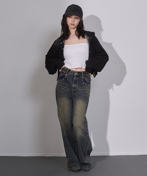 ENVYM（アンビー）の「ウォッシュドショートパーカー（パーカー・レディース・ブラウン/ブラック・FREE）」の13枚目の写真