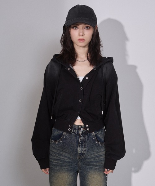 ENVYM（アンビー）の「ウォッシュドショートパーカー（パーカー・レディース・ブラウン/ブラック・FREE）」の20枚目の写真