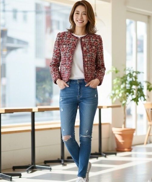 スパンコールミックス ツイードジャケット