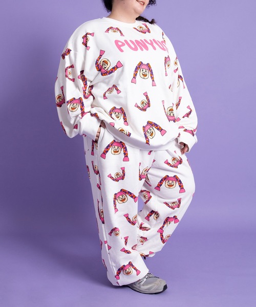 PUNYUS(プニュズ)の「【新サイズ】NAOMIチャン総柄スウェットパンツ(スウェットパンツ・レディース・ホワイト・1/2/3/4/5)」の4枚目の写真