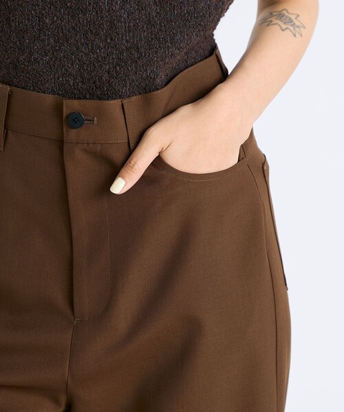 EDITION（エディション）の「ウールポリエステルドスキン フレアパンツ（その他パンツ・レディース・ブラウン/ブラック・36/34）」の4枚目の写真