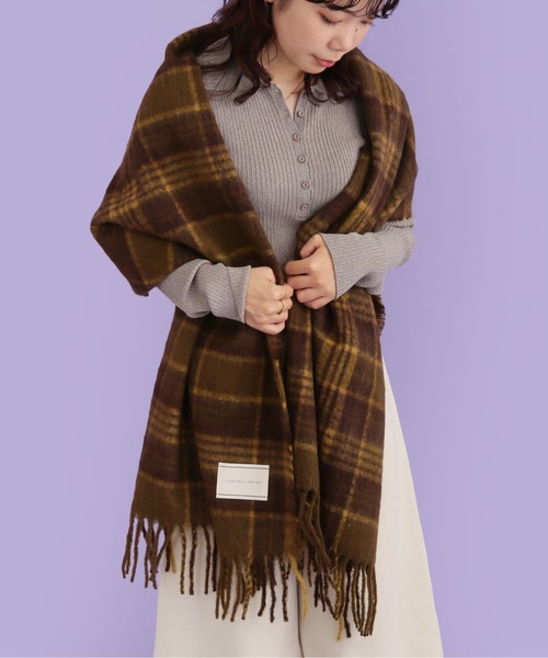 CONTROL FREAK（コントロールフリーク）の「CONTROL FREAK(コントロールフリーク)シャギーチェックマフラー（マフラー・レディース・ブラウン/ブルー/パープル・FREE）」の5枚目の写真