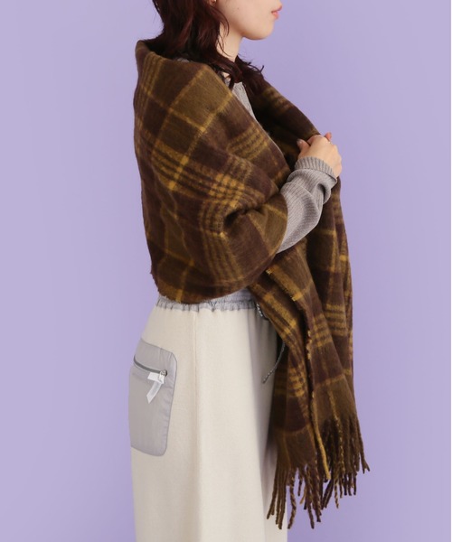 CONTROL FREAK（コントロールフリーク）の「CONTROL FREAK(コントロールフリーク)シャギーチェックマフラー（マフラー・レディース・ブラウン/ブルー/パープル・FREE）」の6枚目の写真