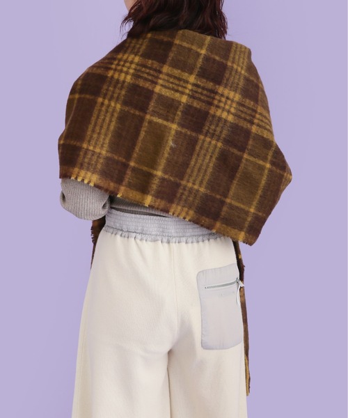 CONTROL FREAK（コントロールフリーク）の「CONTROL FREAK(コントロールフリーク)シャギーチェックマフラー（マフラー・レディース・ブラウン/ブルー/パープル・FREE）」の7枚目の写真