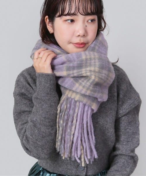 CONTROL FREAK（コントロールフリーク）の「CONTROL FREAK(コントロールフリーク)シャギーチェックマフラー（マフラー・レディース・ブラウン/ブルー/パープル・FREE）」の10枚目の写真