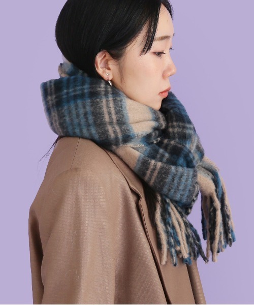 CONTROL FREAK（コントロールフリーク）の「CONTROL FREAK(コントロールフリーク)シャギーチェックマフラー（マフラー・レディース・ブラウン/ブルー/パープル・FREE）」の12枚目の写真