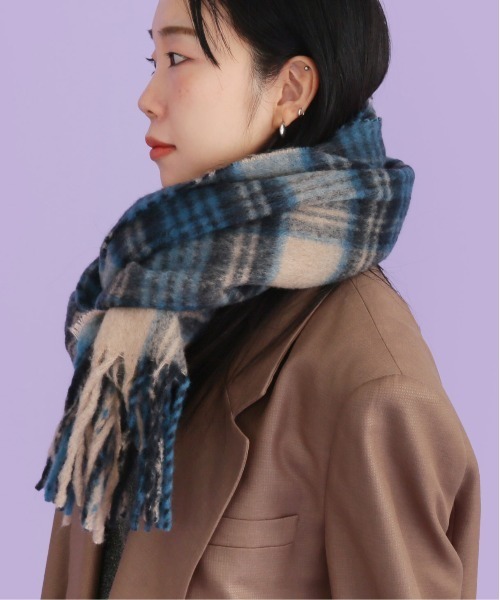 CONTROL FREAK（コントロールフリーク）の「CONTROL FREAK(コントロールフリーク)シャギーチェックマフラー（マフラー・レディース・ブラウン/ブルー/パープル・FREE）」の14枚目の写真