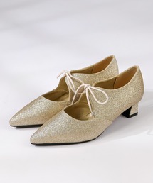 パンプス（ゴールド/金色系・ポインテッドトゥ）ファッション通販