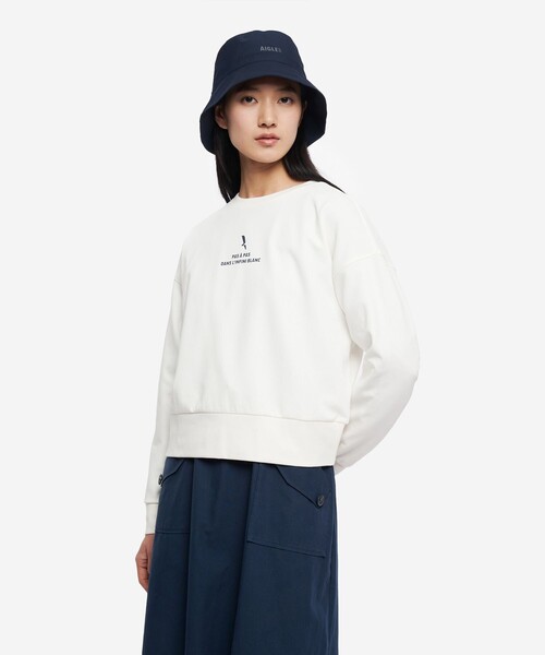 AIGLE（エーグル）の「UVカット ロングスリーブTシャツ（Tシャツ/カットソー・レディース・ホワイト/ライトブルー/ダークネイビー・M/S）」の14枚目の写真