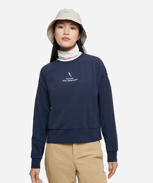 AIGLE（エーグル）の「UVカット ロングスリーブTシャツ（Tシャツ/カットソー・レディース・ホワイト/ライトブルー/ダークネイビー・M/S）」の17枚目の写真