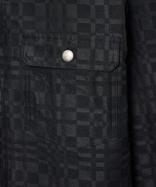 WHITE MOUNTAINEERING(ホワイトマウンテニアリング)の「【White Mountaineering/ホワイトマウンテニアリング】チェックジャガードジャケット(ブルゾン・メンズ・ベージュ/ブラック・2/1)」の4枚目の写真