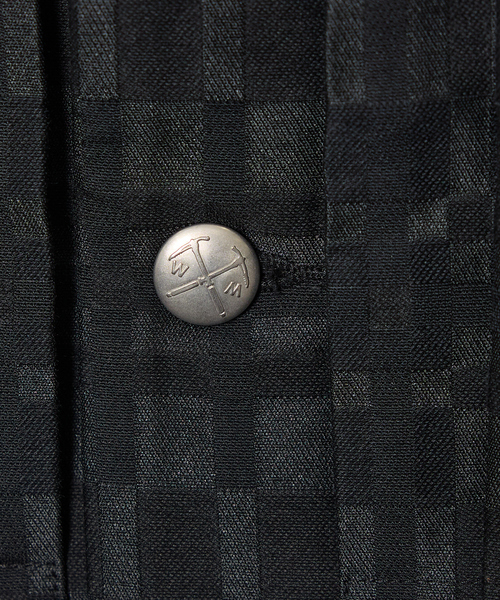 WHITE MOUNTAINEERING(ホワイトマウンテニアリング)の「【White Mountaineering/ホワイトマウンテニアリング】チェックジャガードジャケット(ブルゾン・メンズ・ベージュ/ブラック・2/1)」の5枚目の写真