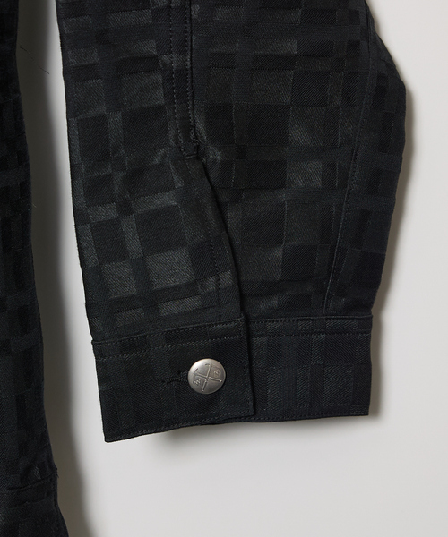 WHITE MOUNTAINEERING(ホワイトマウンテニアリング)の「【White Mountaineering/ホワイトマウンテニアリング】チェックジャガードジャケット(ブルゾン・メンズ・ベージュ/ブラック・2/1)」の7枚目の写真