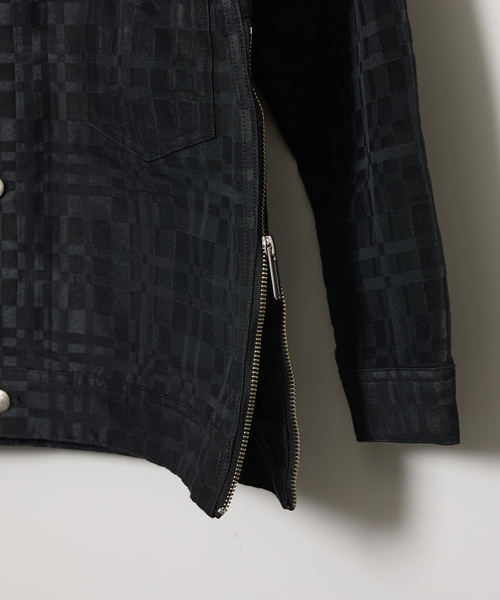 WHITE MOUNTAINEERING(ホワイトマウンテニアリング)の「【White Mountaineering/ホワイトマウンテニアリング】チェックジャガードジャケット(ブルゾン・メンズ・ベージュ/ブラック・2/1)」の8枚目の写真