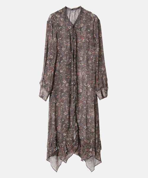 IRENENNE(アイレネ)の「ギャザードレスw/フローラル&ミネラルプリント / Gathered Dressw/Floral&Mineral Print(ワンピース・レディース・ブラウン/ライトピンク・36/38)」の11枚目の写真