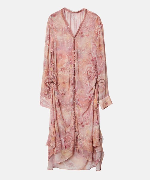 IRENENNE(アイレネ)の「ギャザードレスw/フローラル&ミネラルプリント / Gathered Dressw/Floral&Mineral Print(ワンピース・レディース・ブラウン/ライトピンク・36/38)」の13枚目の写真