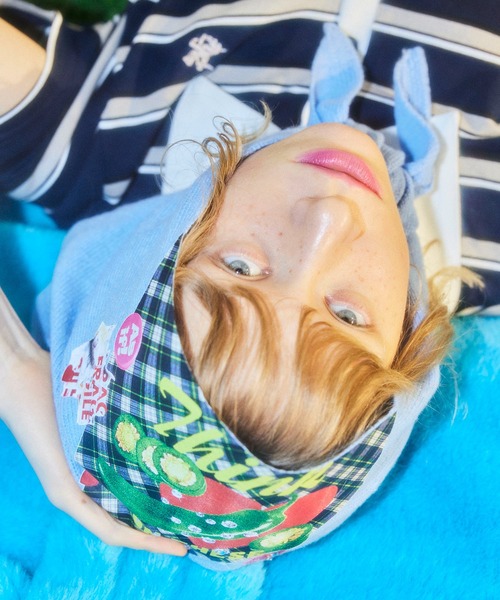 HEY!MrsROSE（ヘイミセスローズ）の「HEY! Mrs ROSE(ヘイ！ミセスローズ)HEY!コラージュストール（ストール/ショール・レディース・ブラック/グレー/ブルー/レッド・FREE）」の10枚目の写真