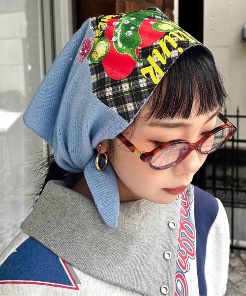 HEY!MrsROSE（ヘイミセスローズ）の「HEY! Mrs ROSE(ヘイ！ミセスローズ)HEY!コラージュストール（ストール/ショール・レディース・ブラック/グレー/ブルー/レッド・FREE）」の14枚目の写真