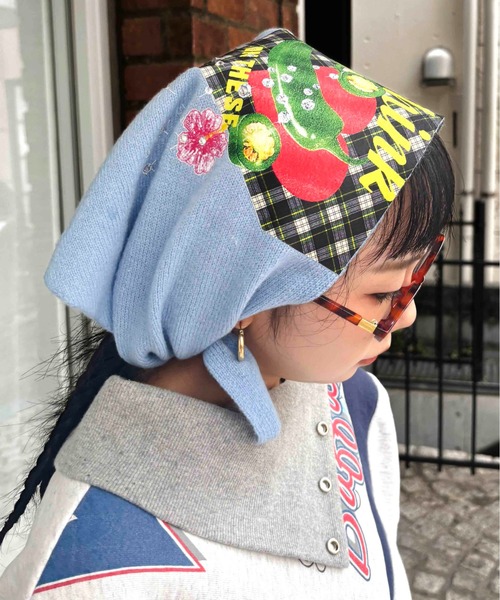 HEY!MrsROSE（ヘイミセスローズ）の「HEY! Mrs ROSE(ヘイ！ミセスローズ)HEY!コラージュストール（ストール/ショール・レディース・ブラック/グレー/ブルー/レッド・FREE）」の12枚目の写真