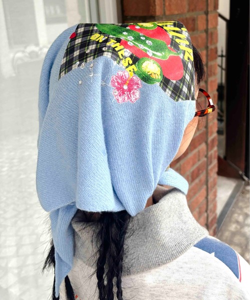 HEY!MrsROSE（ヘイミセスローズ）の「HEY! Mrs ROSE(ヘイ！ミセスローズ)HEY!コラージュストール（ストール/ショール・レディース・ブラック/グレー/ブルー/レッド・FREE）」の16枚目の写真