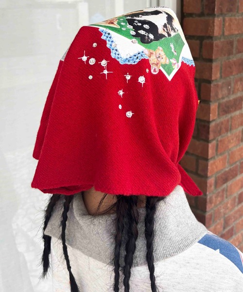 HEY!MrsROSE（ヘイミセスローズ）の「HEY! Mrs ROSE(ヘイ！ミセスローズ)HEY!コラージュストール（ストール/ショール・レディース・ブラック/グレー/ブルー/レッド・FREE）」の15枚目の写真