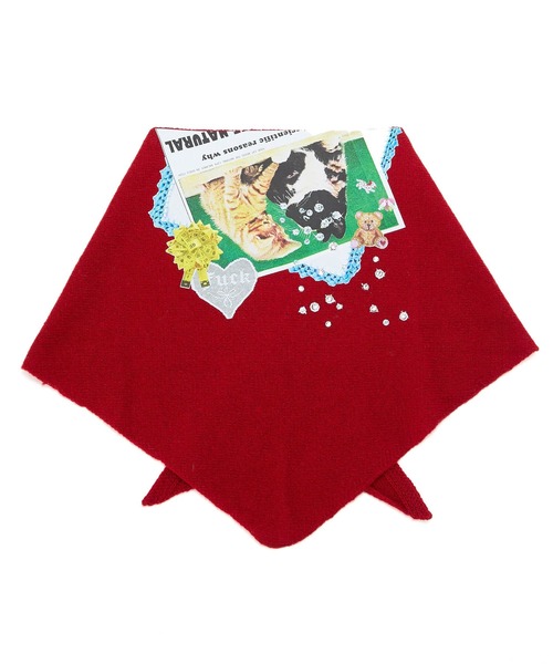 HEY!MrsROSE（ヘイミセスローズ）の「HEY! Mrs ROSE(ヘイ！ミセスローズ)HEY!コラージュストール（ストール/ショール・レディース・ブラック/グレー/ブルー/レッド・FREE）」の13枚目の写真