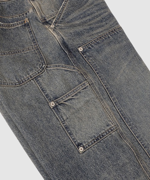DAIRIKU（ダイリク）の「Vintage Washed Painter Denim Wide Pants（デニムパンツ・メンズ・ブラック/インディゴブルー・29(M)/31(L)/27(S)）」の13枚目の写真
