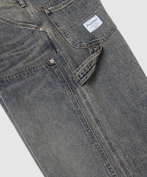 DAIRIKU（ダイリク）の「Vintage Washed Painter Denim Wide Pants（デニムパンツ・メンズ・ブラック/インディゴブルー・29(M)/31(L)/27(S)）」の14枚目の写真