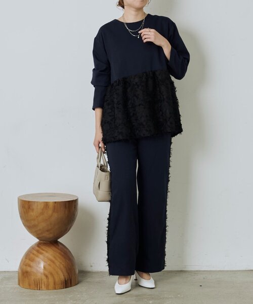 Jena espace merveilleux(ジェナ エスパスメルヴェイユ)の「ジャガードペプラムセットアップ(ワンピース・レディース・ネイビー/ブラック・FREE)」の22枚目の写真