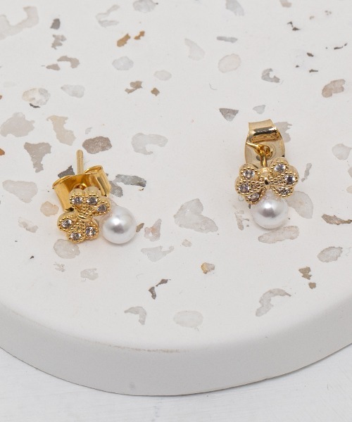 kirakiraShop(キラキラショップ)の「パール ビーズ リボン ピアス(ピアス(両耳用)・レディース・ゴールド/シルバー・FREE)」の6枚目の写真