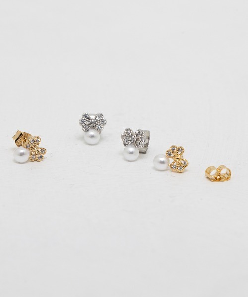 kirakiraShop(キラキラショップ)の「パール ビーズ リボン ピアス(ピアス(両耳用)・レディース・ゴールド/シルバー・FREE)」の11枚目の写真