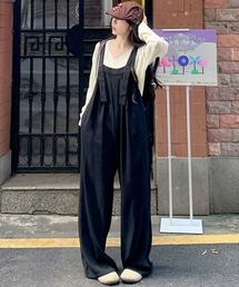 ベルトボタンサロペット