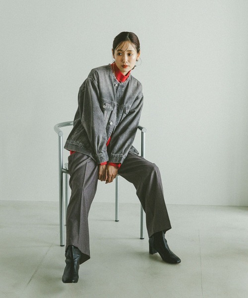 GLOBAL WORK（グローバルワーク）の「あったかスッキリイージーパンツ/580794（その他パンツ・レディース・ネイビー/グレー/チャコールグレー/ブラウン系その他7/ブルー系その他6/ブラック・X-SMALL/X-LARGE/MEDIUM/S-Long/SMALL/L-Long/LARGE/XL-Long/M-Long）」の19枚目の写真