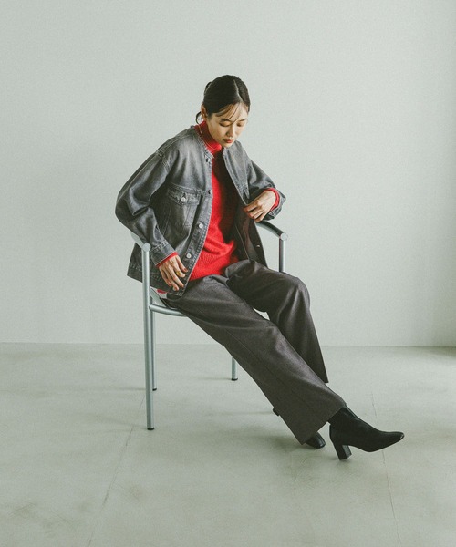 GLOBAL WORK（グローバルワーク）の「あったかスッキリイージーパンツ/580794（その他パンツ・レディース・ネイビー/グレー/チャコールグレー/ブラウン系その他7/ブルー系その他6/ブラック・X-SMALL/X-LARGE/MEDIUM/S-Long/SMALL/L-Long/LARGE/XL-Long/M-Long）」の17枚目の写真