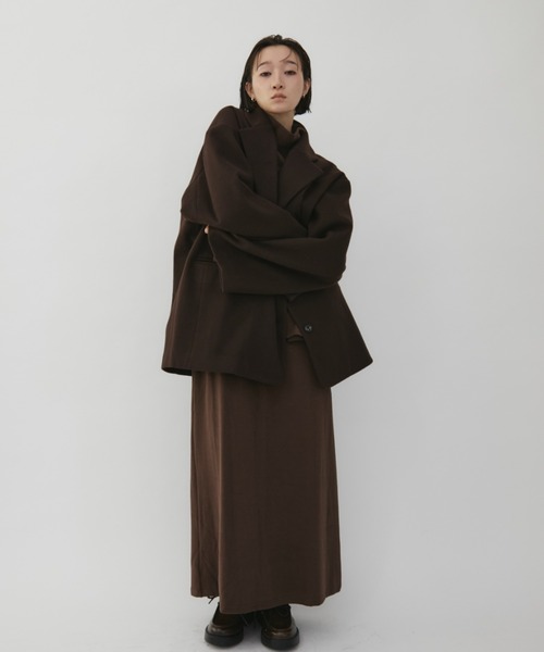 VION(ヴィオン)の「ドレープハイネックアンドマキシスカートセットアップ / Drape High Neck & Maxi Skirt Set Up(Tシャツ/カットソー・レディース・チャコールグレー/ブラウン・FREE)」の17枚目の写真