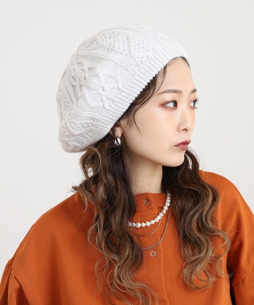 セール】RUBEN CABLE KNIT BERET ケーブルニットベレー（ハンチング