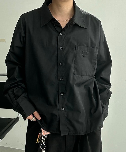 MandO（Auntie Rosa）（エムオー）の「ハート刺繍アクセントアソートシャツ（シャツ/ブラウス・メンズ・ホワイト系その他/ホワイト/ブラック/ブラック系その他・MEDIUM/LARGE）」の3枚目の写真