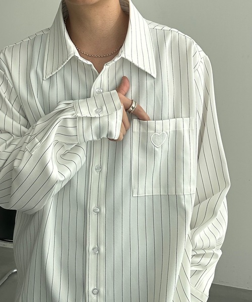 MandO（Auntie Rosa）（エムオー）の「ハート刺繍アクセントアソートシャツ（シャツ/ブラウス・メンズ・ホワイト系その他/ホワイト/ブラック/ブラック系その他・MEDIUM/LARGE）」の10枚目の写真